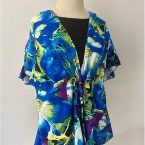 KIM RODGERS stunning stretchy two layered drape top, size XL